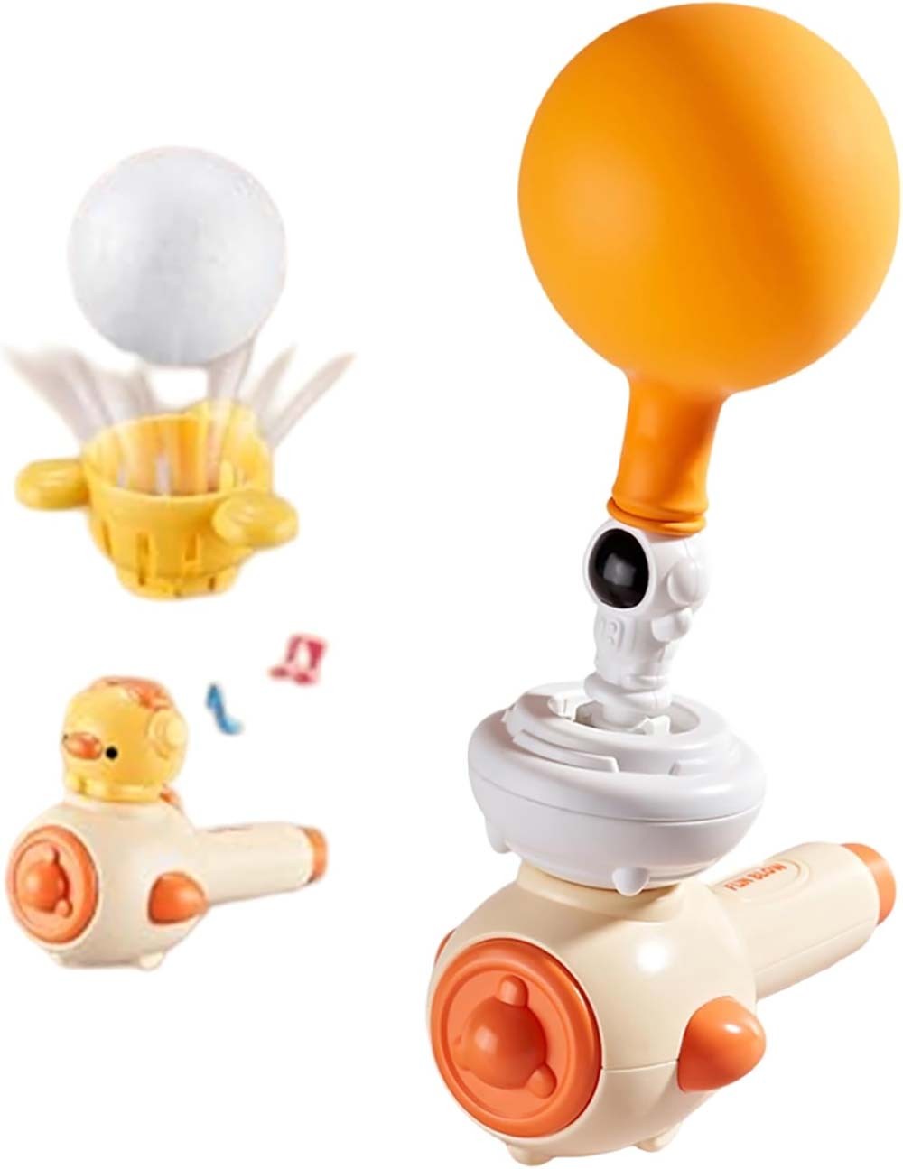 Safe Fun Interactive Sturdy Durable 3-in-1 Blow Toy with Floating Ball & Whistle