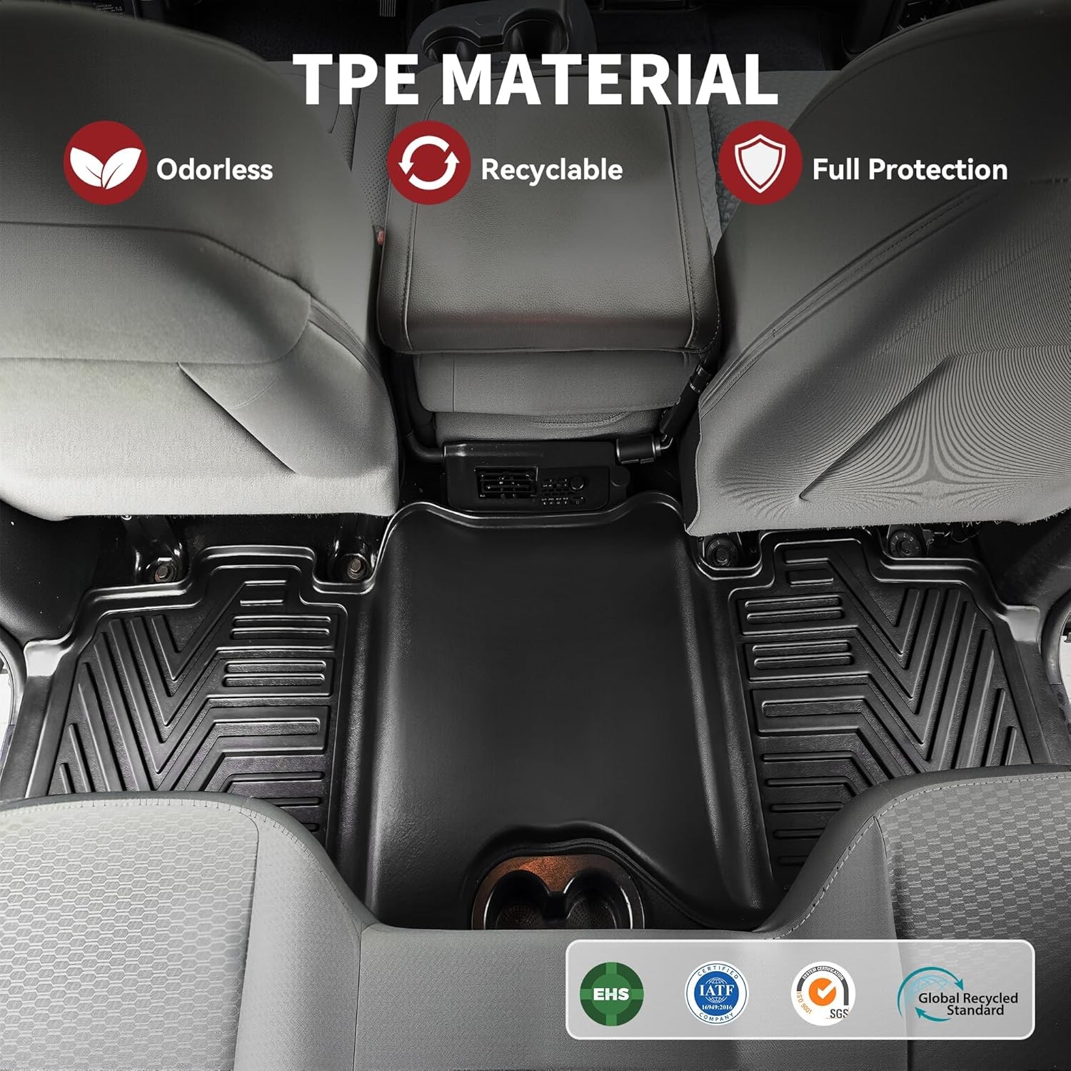 Floor Mats Fit for 2013-2018 Dodge Ram 1500/2500/3500 Crew Cab, 2019-2024 Ram