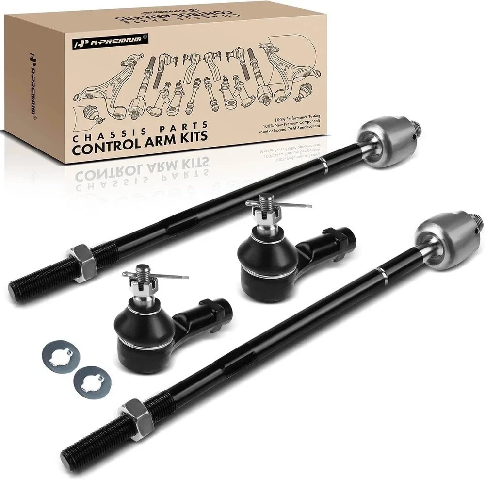 APM Set of 4, Front Inner & Outer Tie Rod End Kit, Compatible with Hyundai