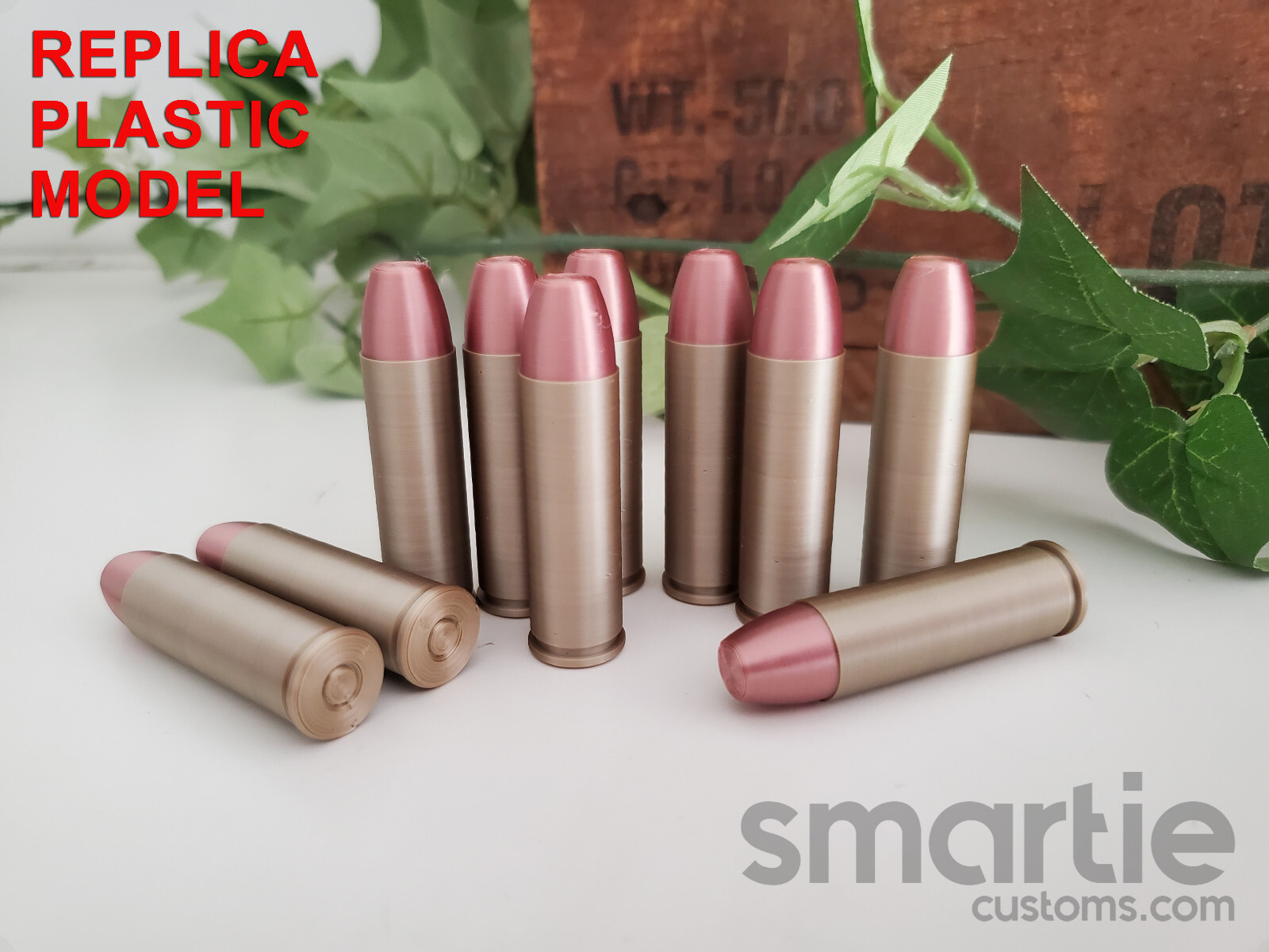 25 – DUMMY .500 S&W Magnum Ammo Cartridges – Accurate Size Plastic Replica