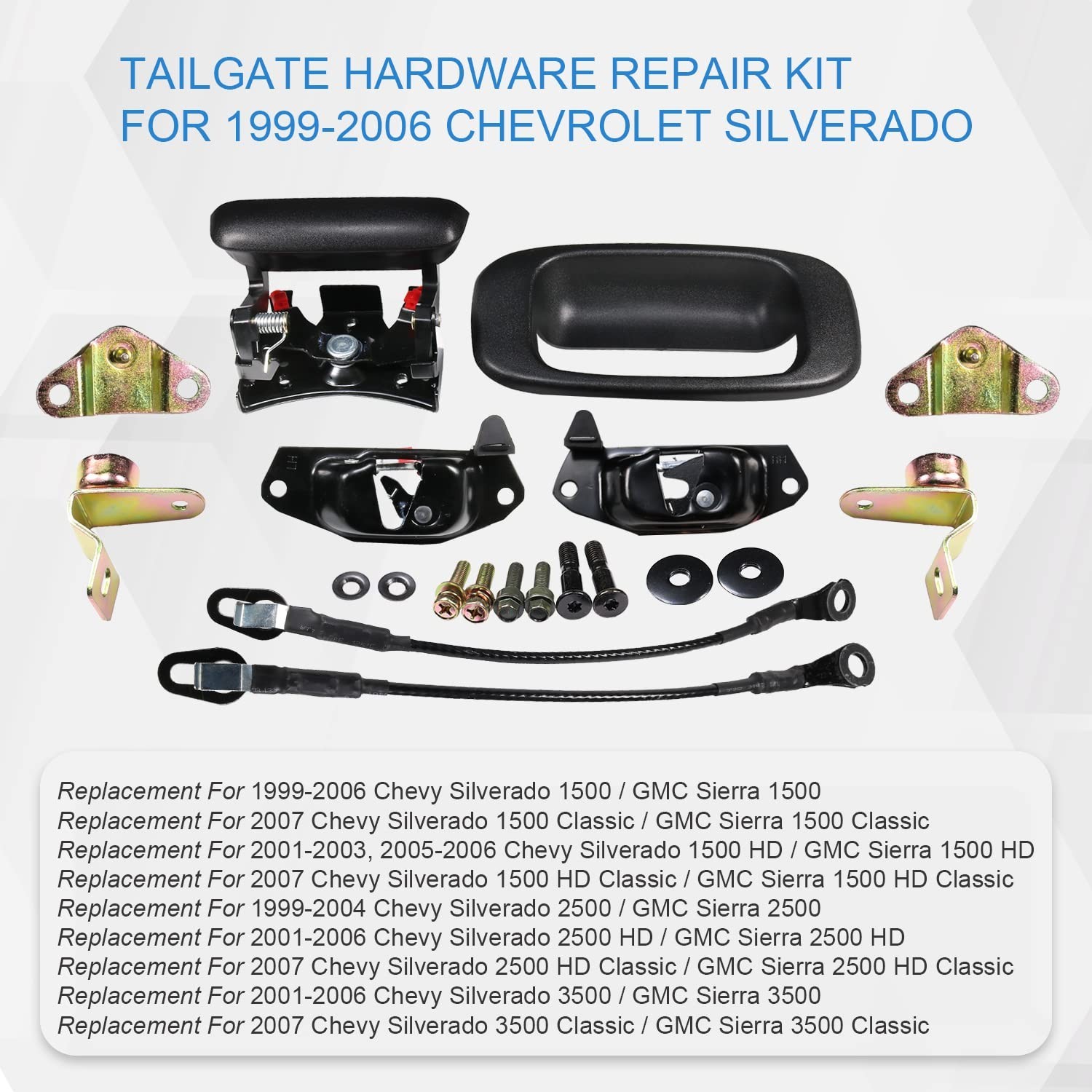 Tailgate Hardware Repair Kit Replacement for 1999-2006 Chevrolet Chevy Silver…