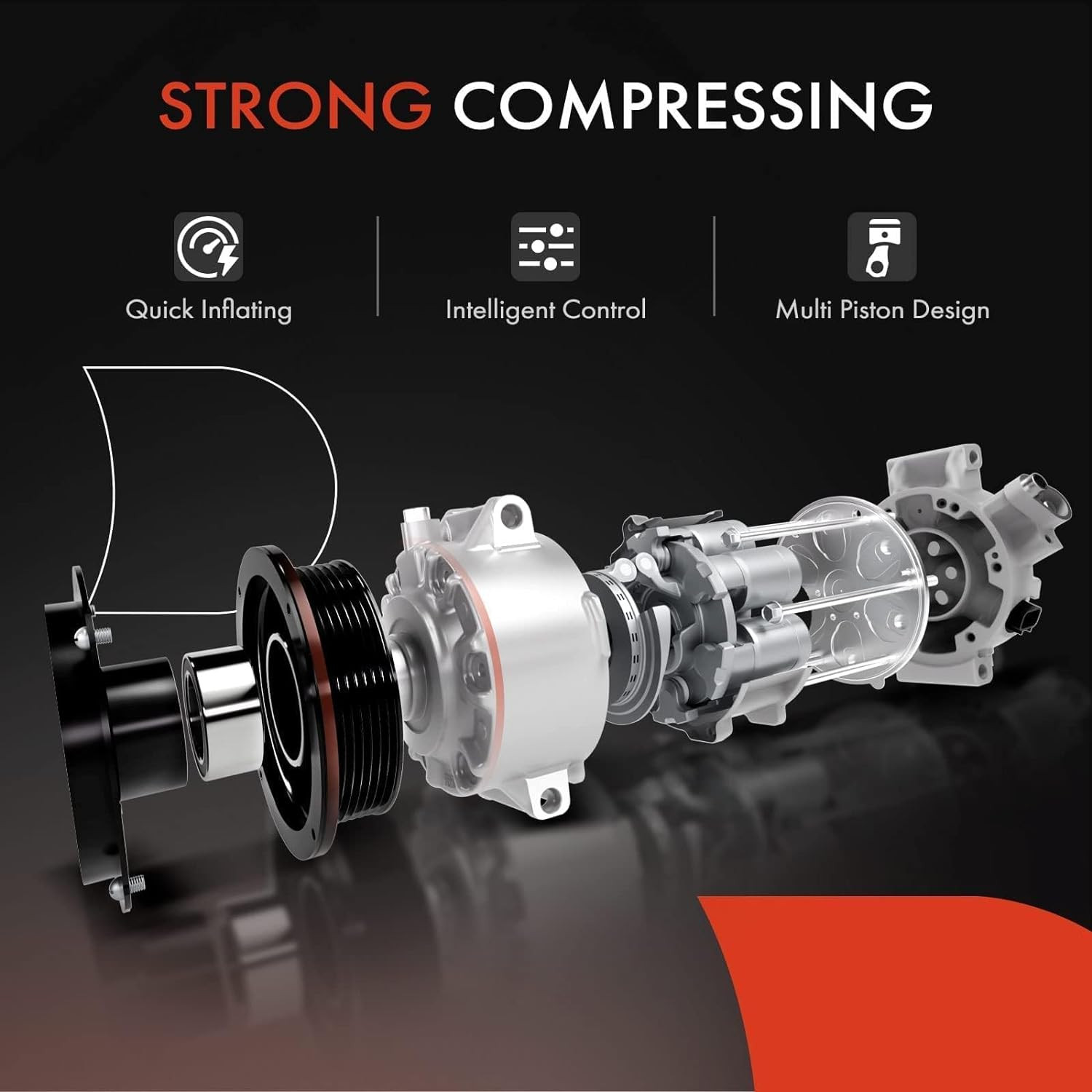 A/C Compressor with Clutch Compatible with Chevrolet Equinox 2010-2011 2.4L, GMC