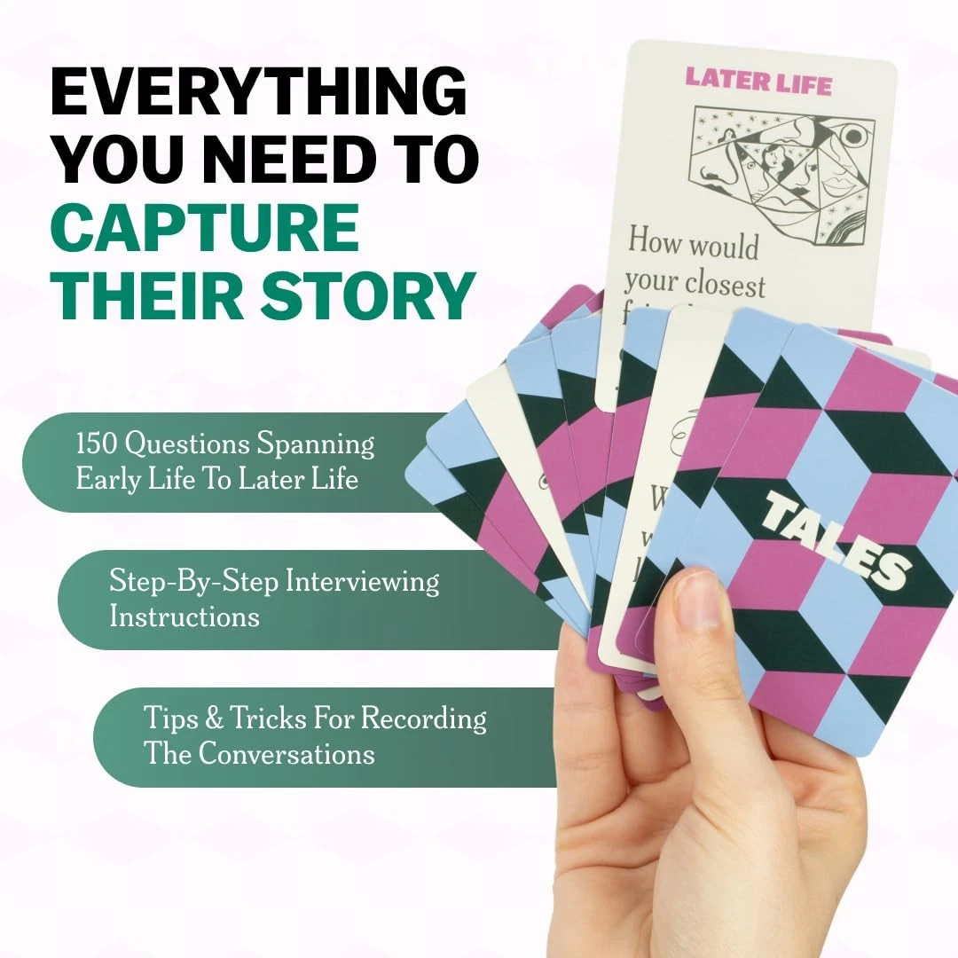 Conversation Card Game TALES 150 Life Story Interview Kit Families Cards Parents