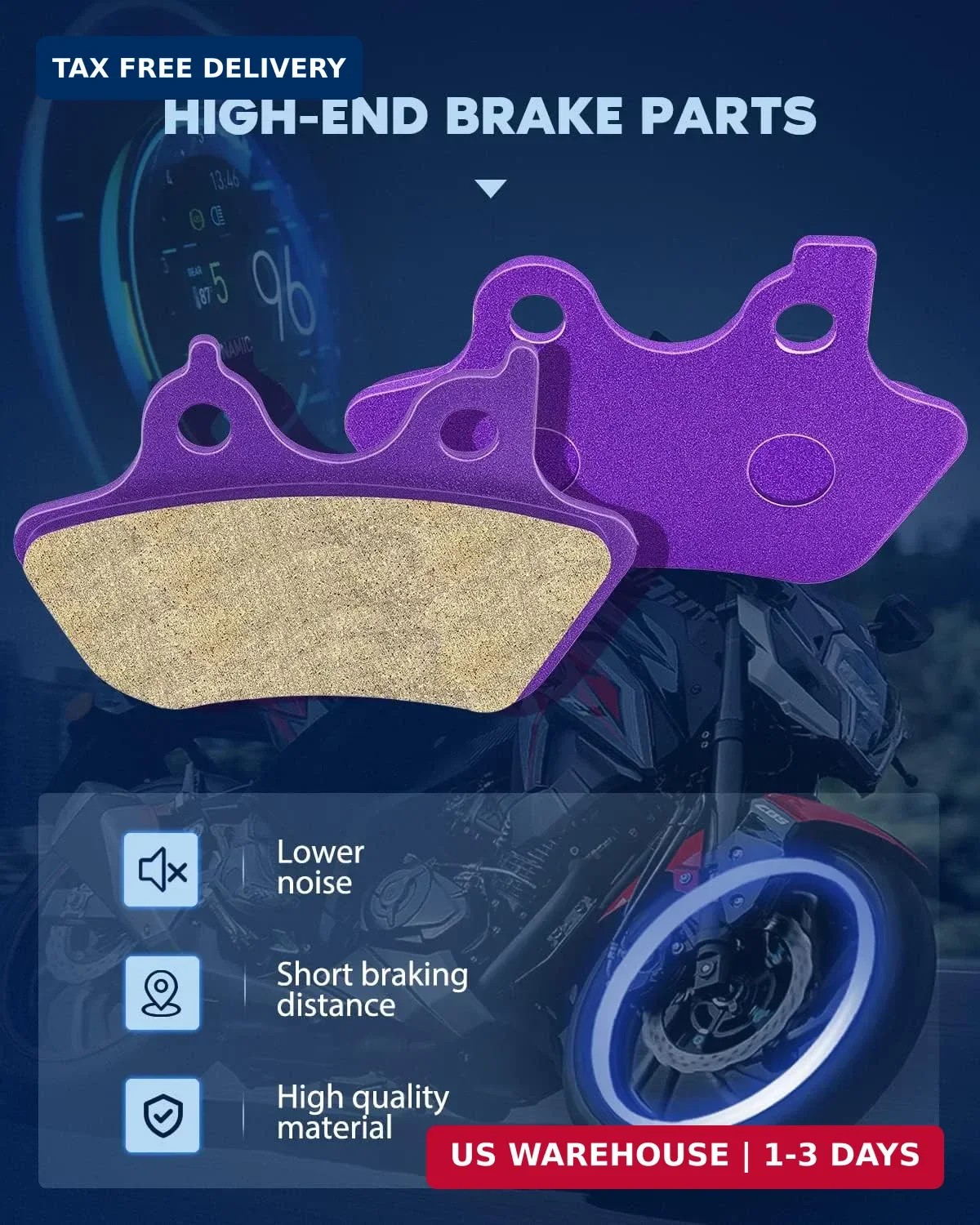 ECCPP Brake Pads For Softail FLSTCI FLSTC Heritage Classic 2000-2007/Fat Boy/Dyn