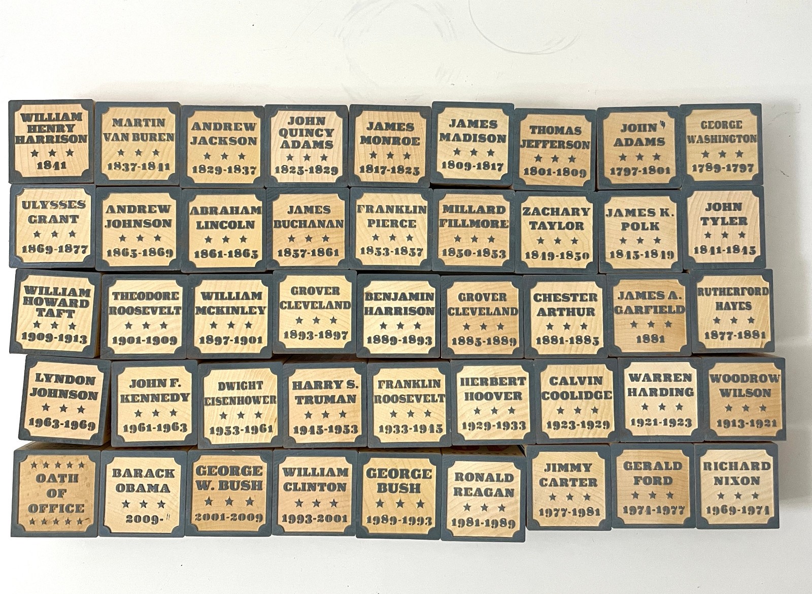 Uncle Goose Presidential Presidents of United States USA Wood Blocks Set Wooden