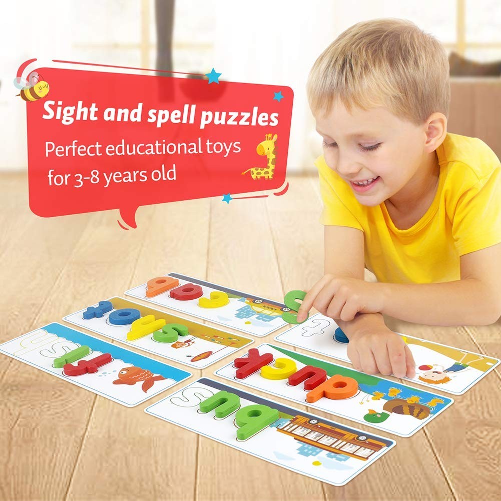 Educational Learning Toys for Kids 3-6 – See & Spell CVC Word Builders, Alphabet