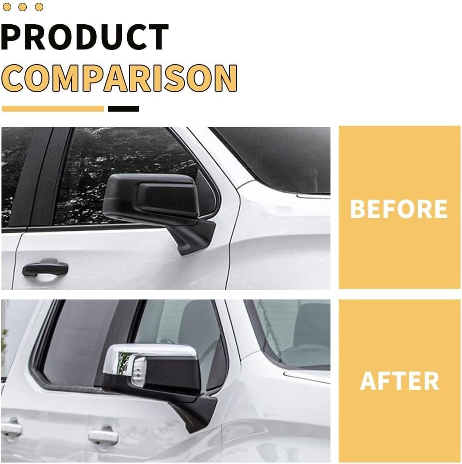 Chrome ABS Mirror Covers for 2019 2020 2021 2022 2023 2024 2025 Chevy Silverad..