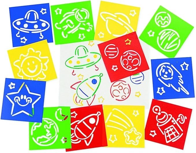 5 Pk Awesome Outer Space! 60 Stencils Educational and Learning Activities