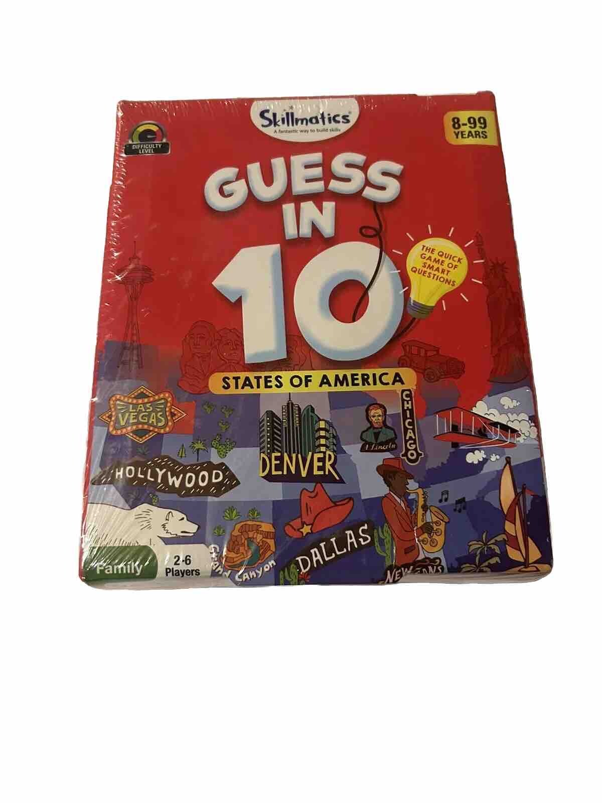 Skillmatics Guess in 10 States of America – Educational Card Game New Sealed