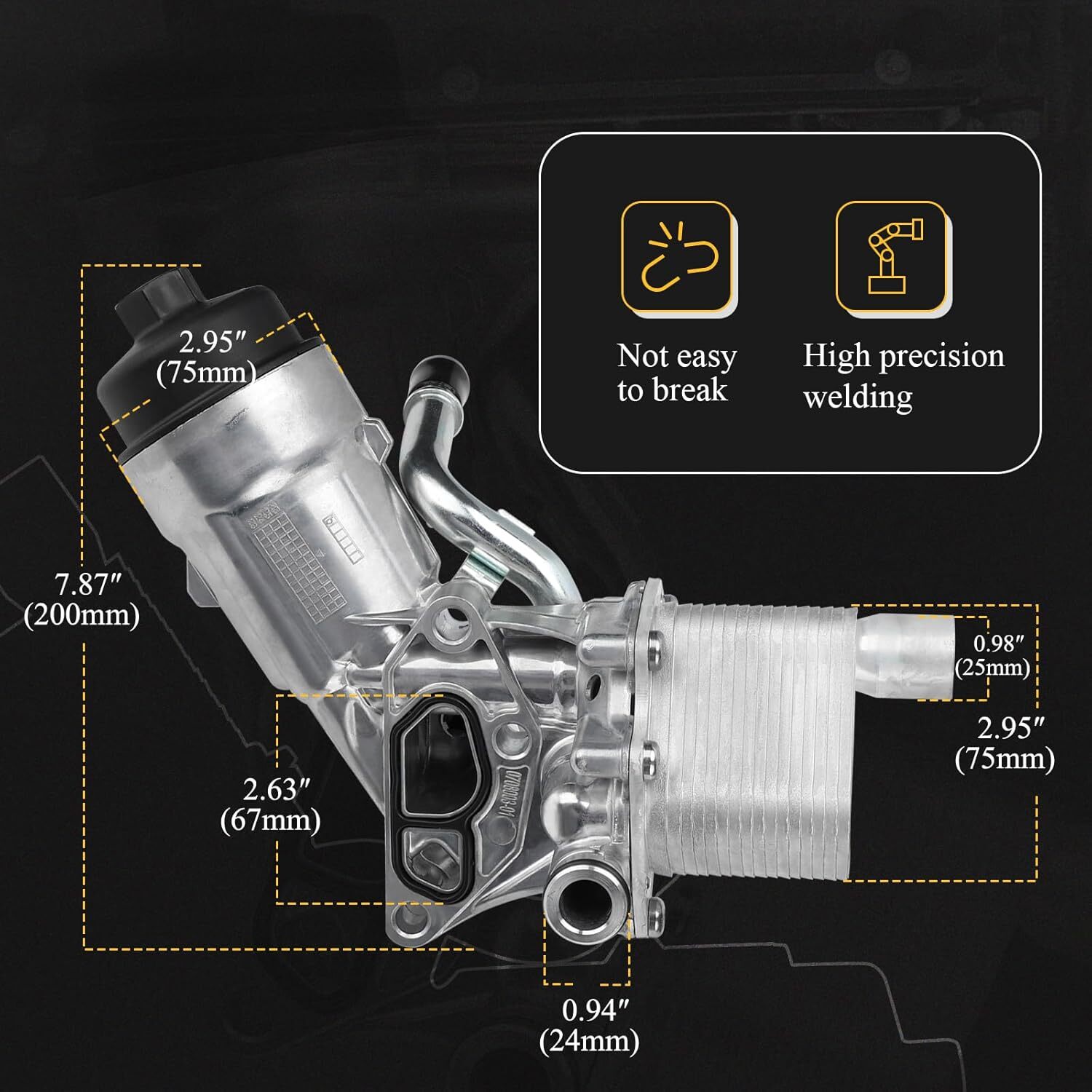 55566784 Engine Oil Cooler Filter Housing Assembly Adapter with Filter Insert,