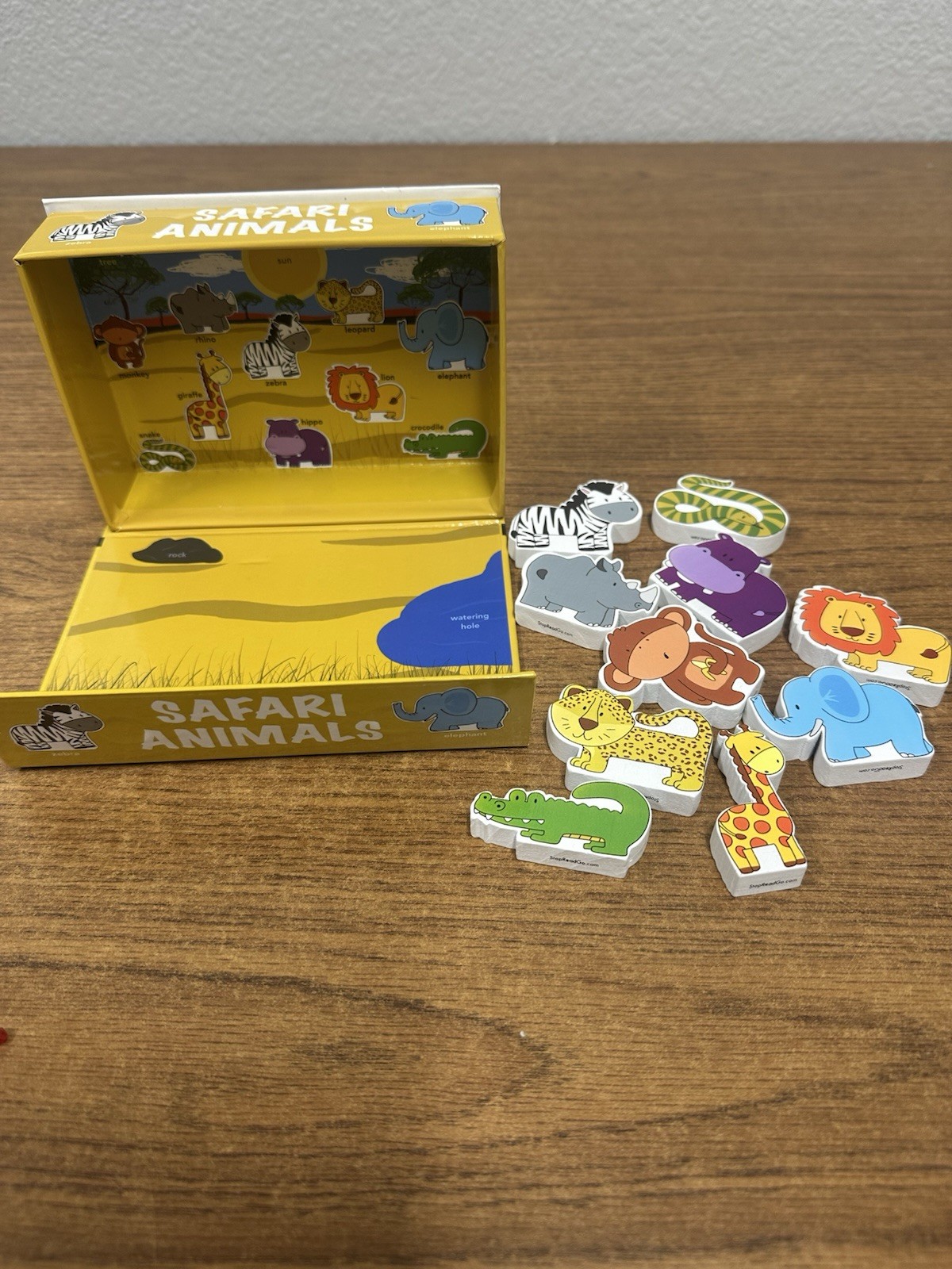 Educational Blocks Playset SAFARI ANIMALS For Speech Therapy Autism ABA