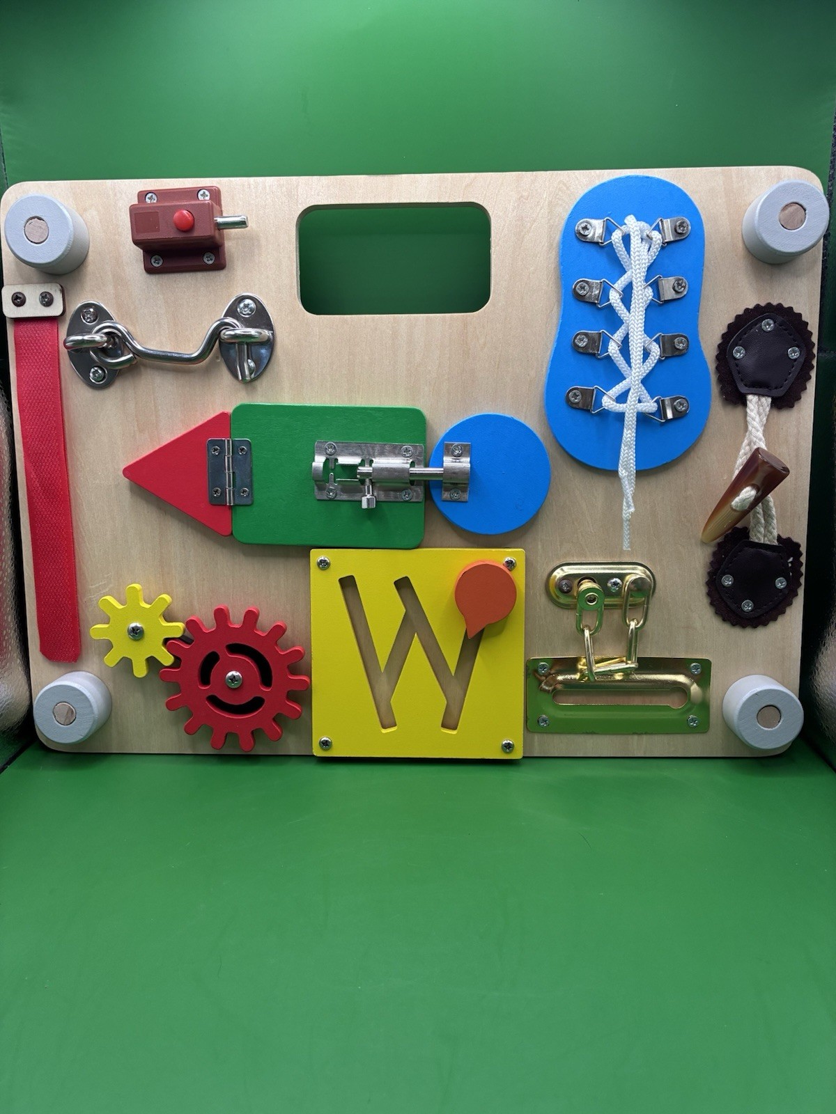 Wooden Montessori Type Busy Board Sensory Activity Toys for Autism ADHD Kids