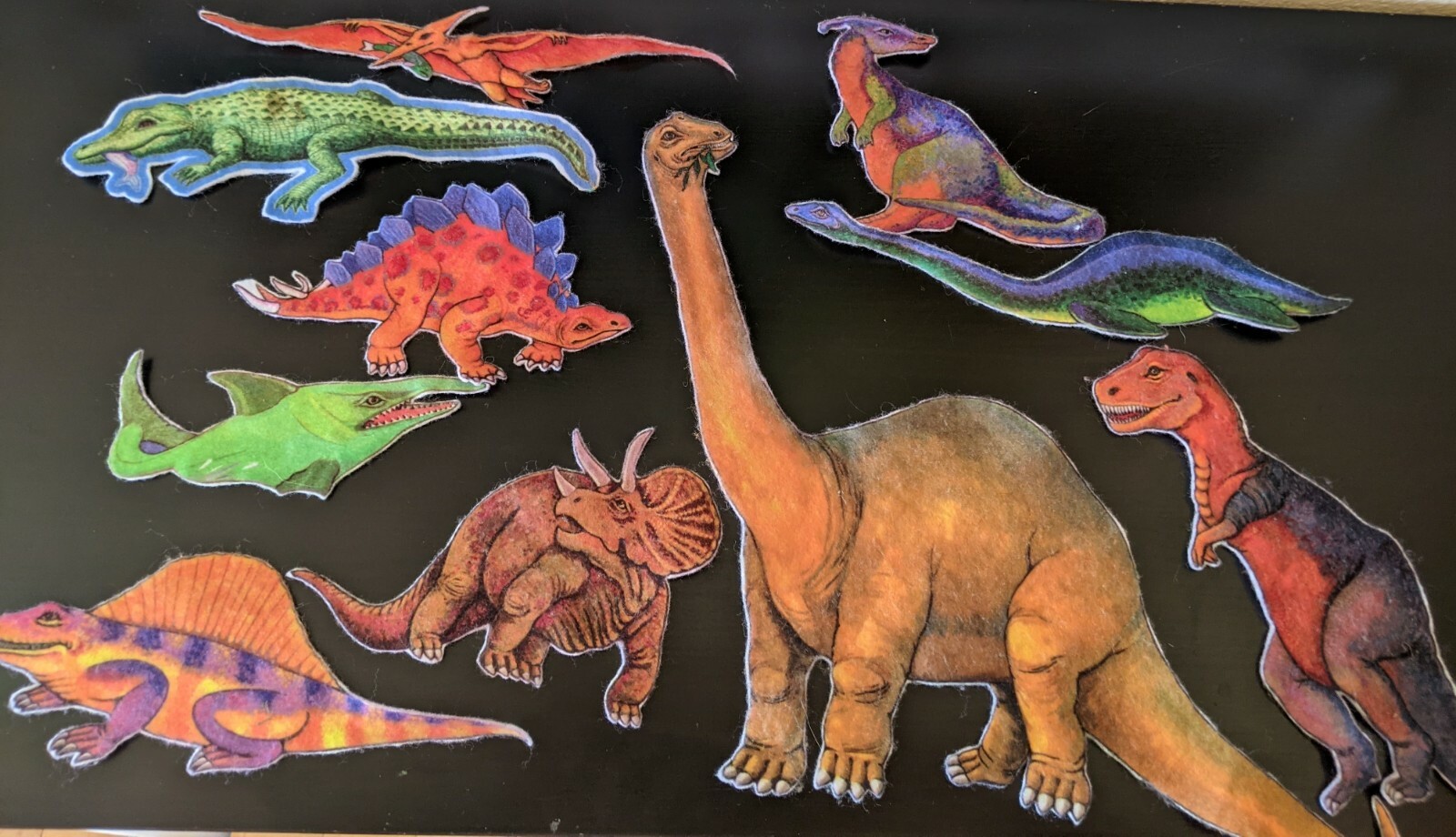 Little Folks Visuals Felt Play Scenes 3 Sets Rain Forest, Dinosaurs, Beach