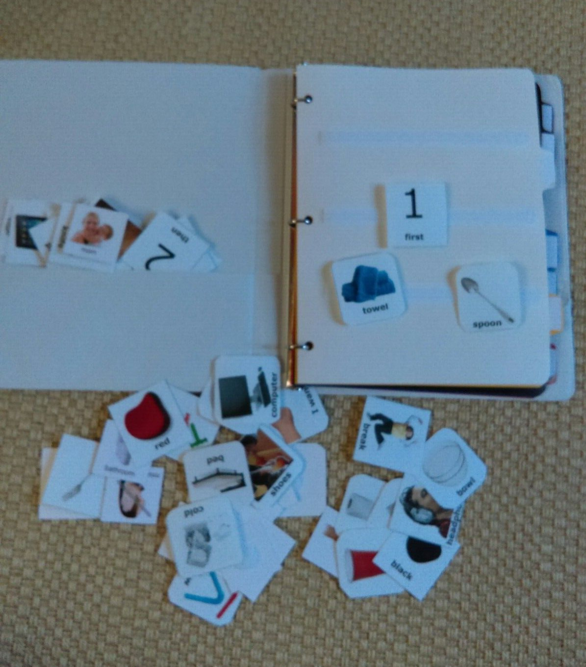 Lot of Plastic Binder Picture Cards Learning Words Speech Therapy Language Help
