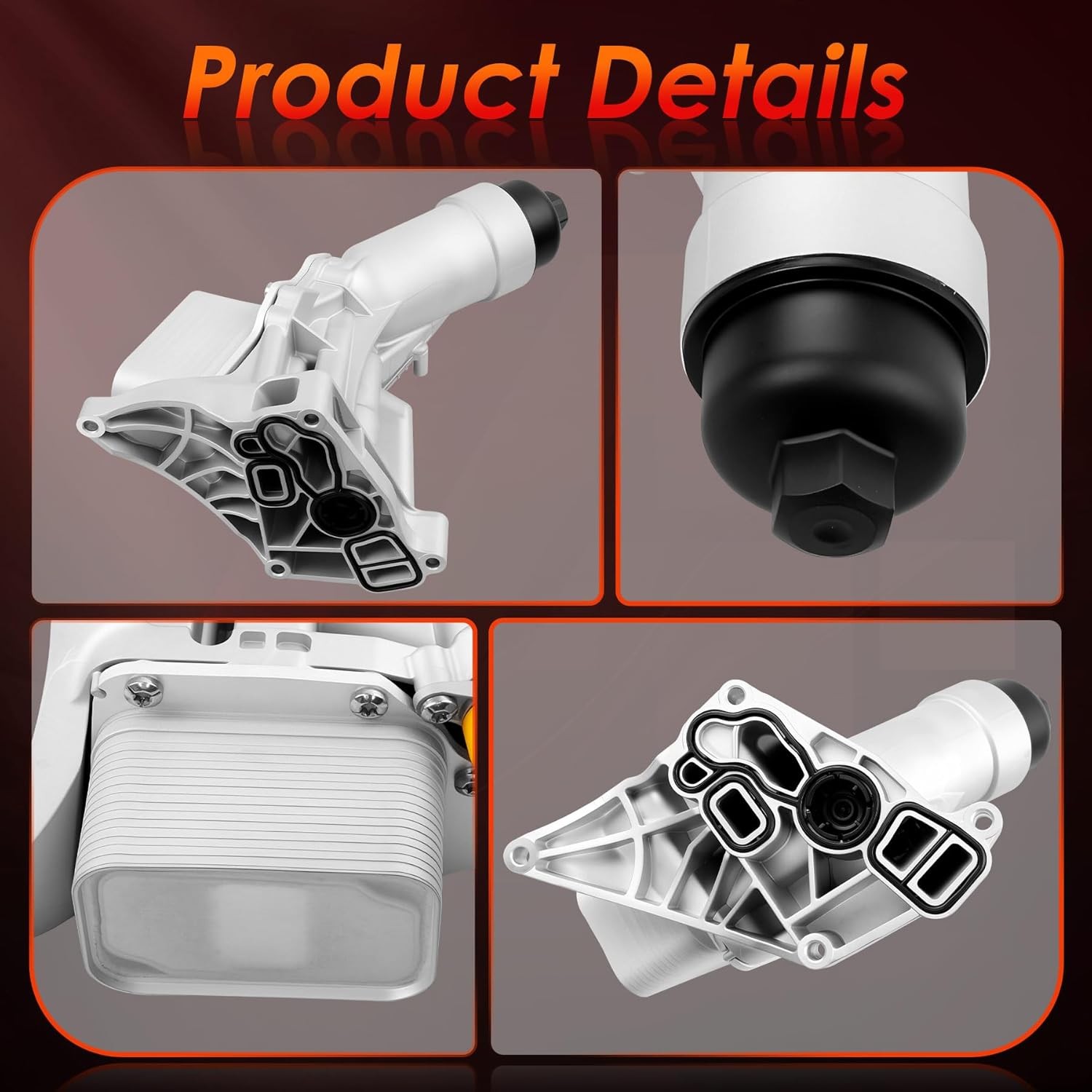 Engine Oil Cooler Filter Housing Aluminum Assembly Kit with Gasket & Bolts –