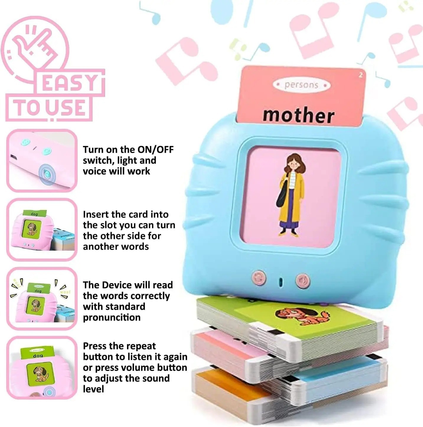 Talking Flashcards for Kids – Preschool English Learning Toy with Audio Fun