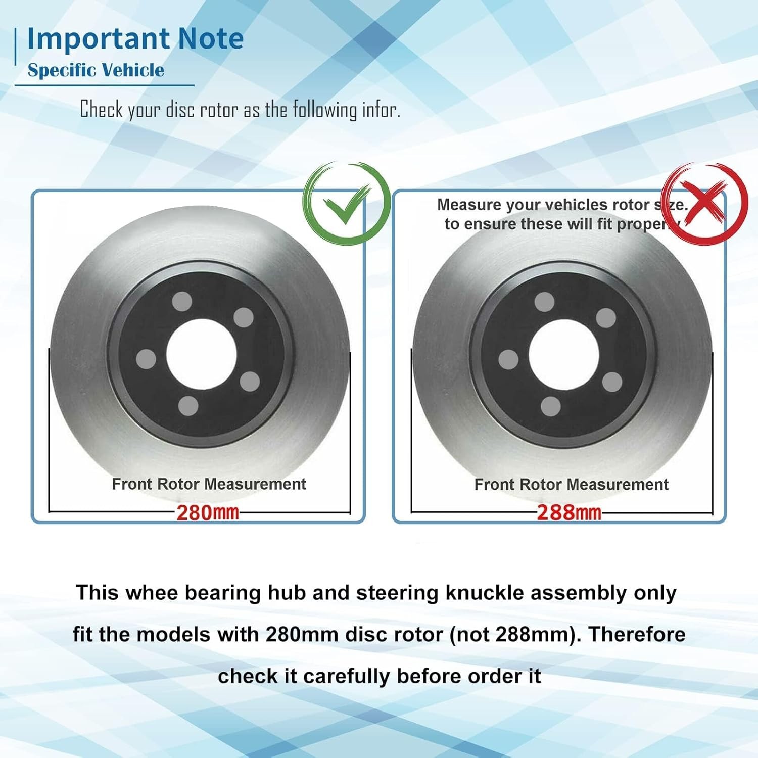 Front Left Steering Knuckle Wheel Bearing Hub Assembly Compatible Replacement