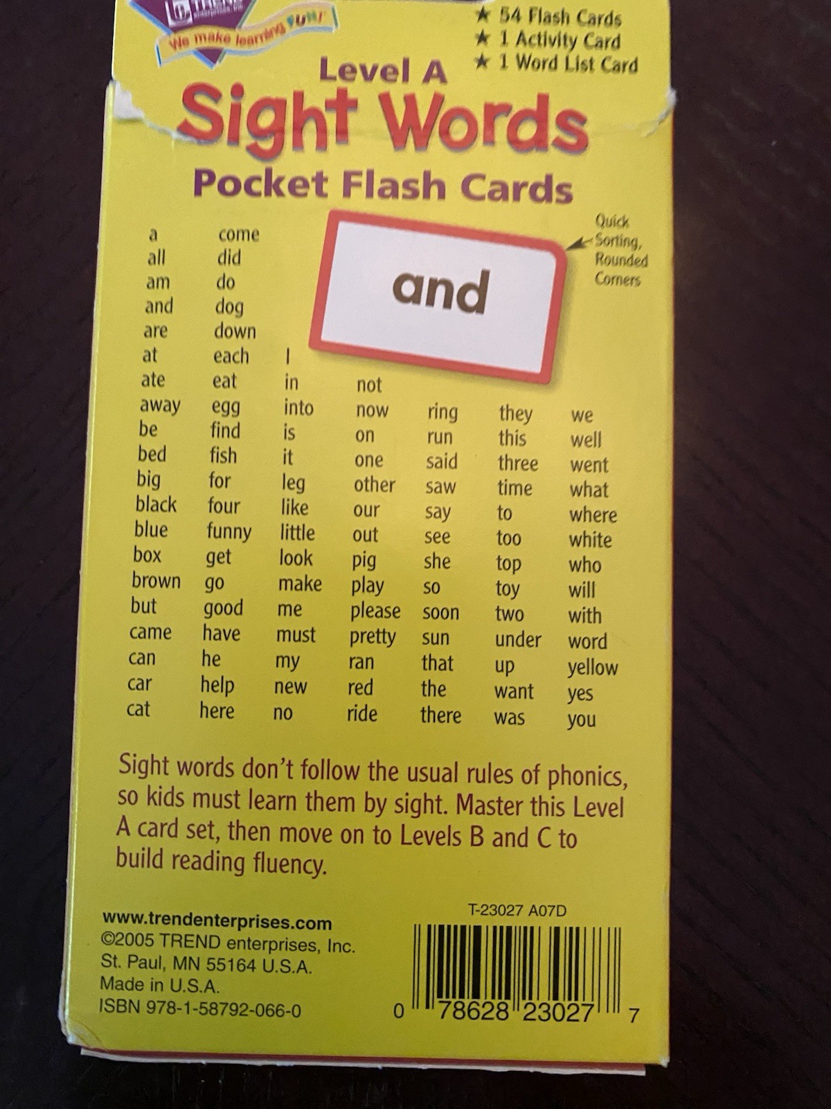 Trend Pocket Flash Cards Including Sight Words, Alphabet And Shapes & Colors