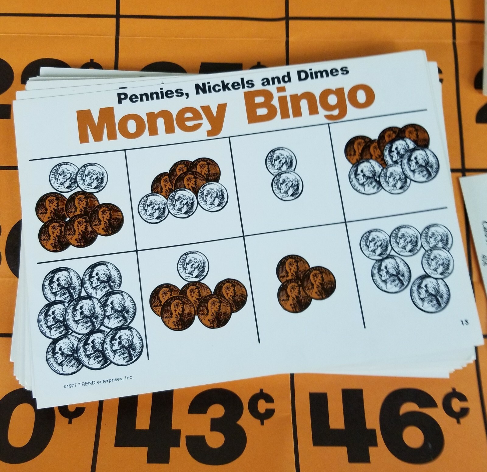 Vintage Money Bingo Game Preowned Complete 1977 Trend Home School educational