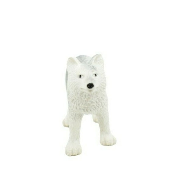 Fox, Arctic, White, Plastic Animal, Educational, Toy, Kids, Realistic 3″ OK21