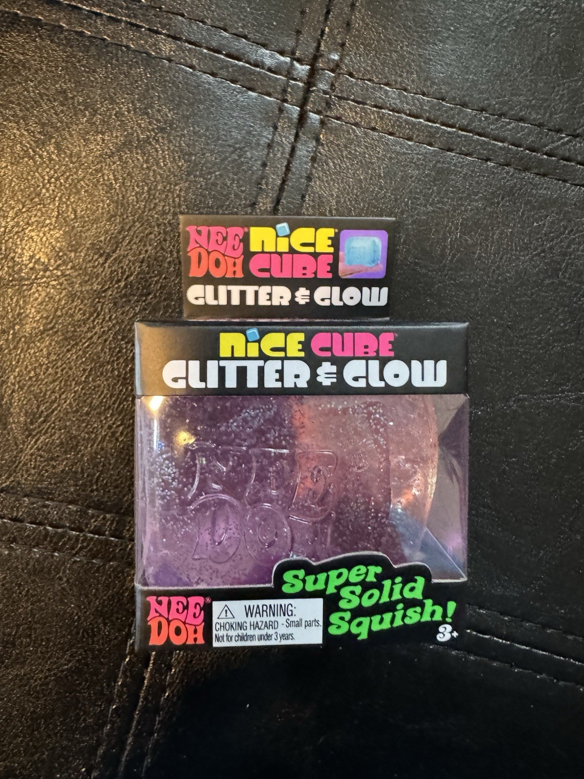 NeeDoh Nice Cube Glitter & Glow Sealed Squish Toy
