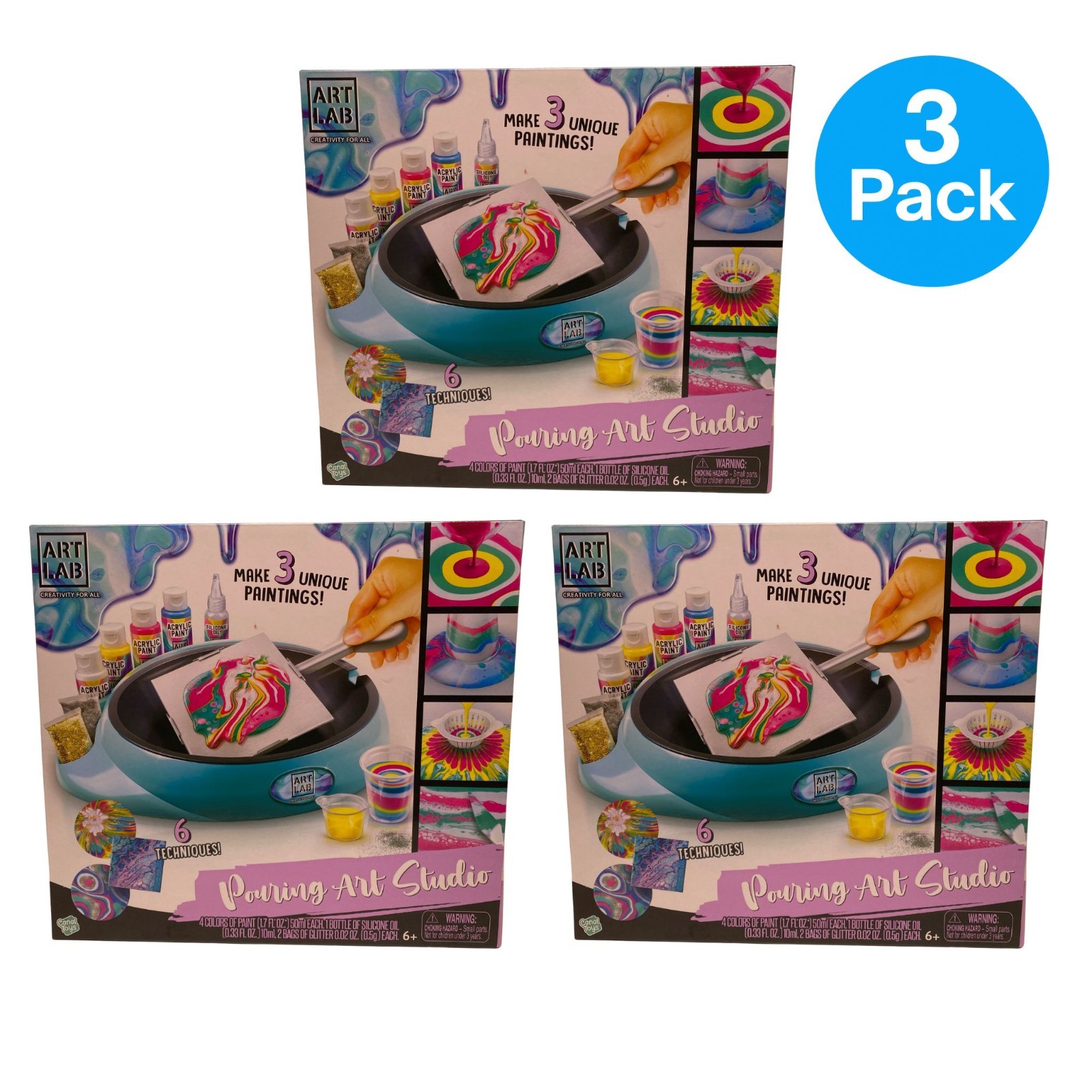 Art Lab Pouring Art Studio Kit 3 Pack Paint Pouring Set