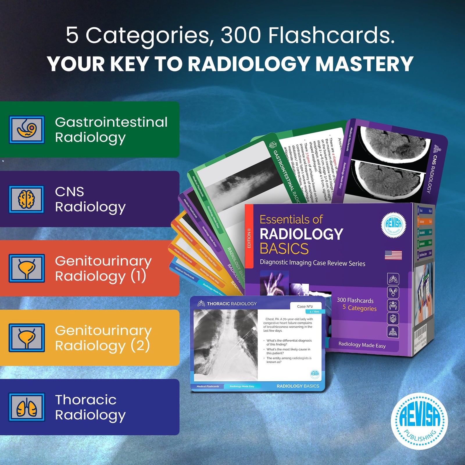 Radiology Prep Flashcards 300pcs Test Prep Flashcards with ACR References Ess…