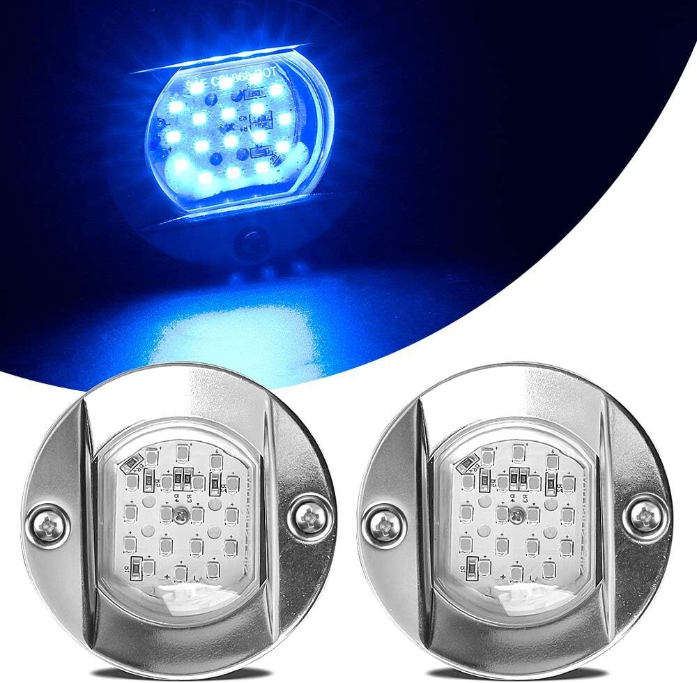 HUSUKU LED Marine Courtesy Lights, 316 Stainless Steel, SOOP3 P0-1 1200LM 3″