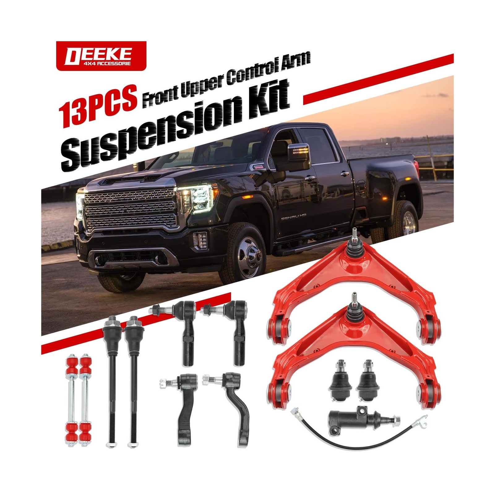 13PC Front End Suspension Kit for Chevy Silverado GMC Sierra 2500HD 3500HD,Su…