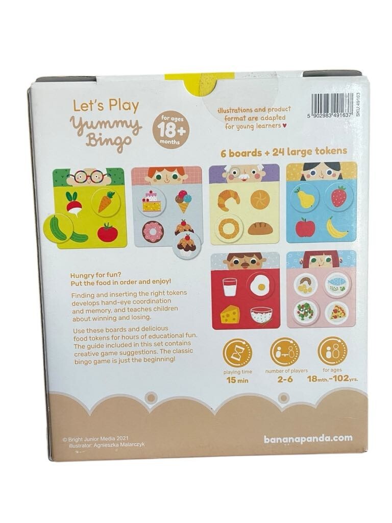 Let’s Play YUMMY BINGO CHILDS GAME by BANANA PANDA ages 18months + NEW