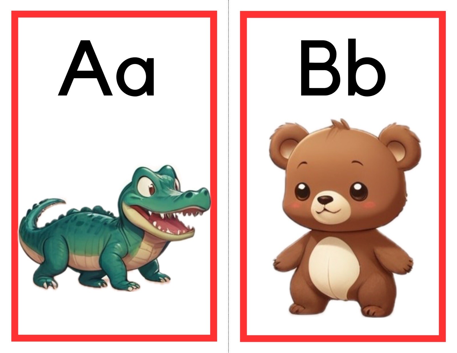 Large Set – 26 Letters Alphabet Flash Card Set – Laminated Set 5.5×8