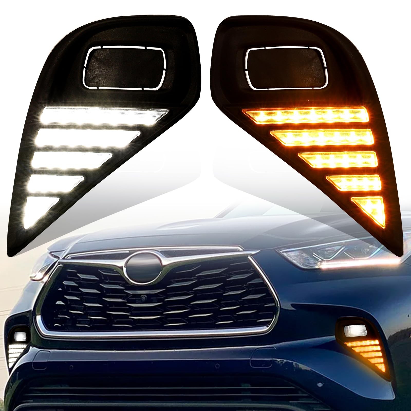 Led Fog Lights Drl For toyota Highlander LE SE Limited 2020-2023 | Led Turn S…