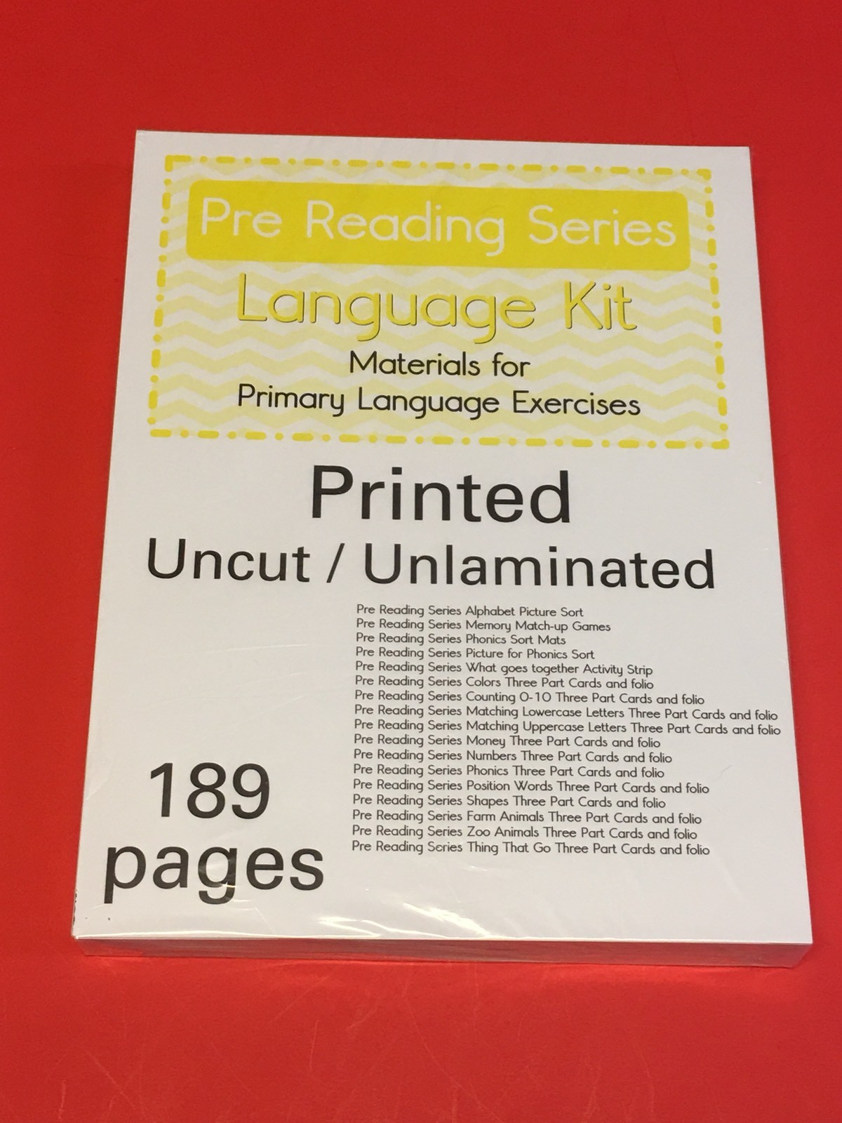 Pre Reading Series – Language Kit – Montessori Materials- (PRINTED)