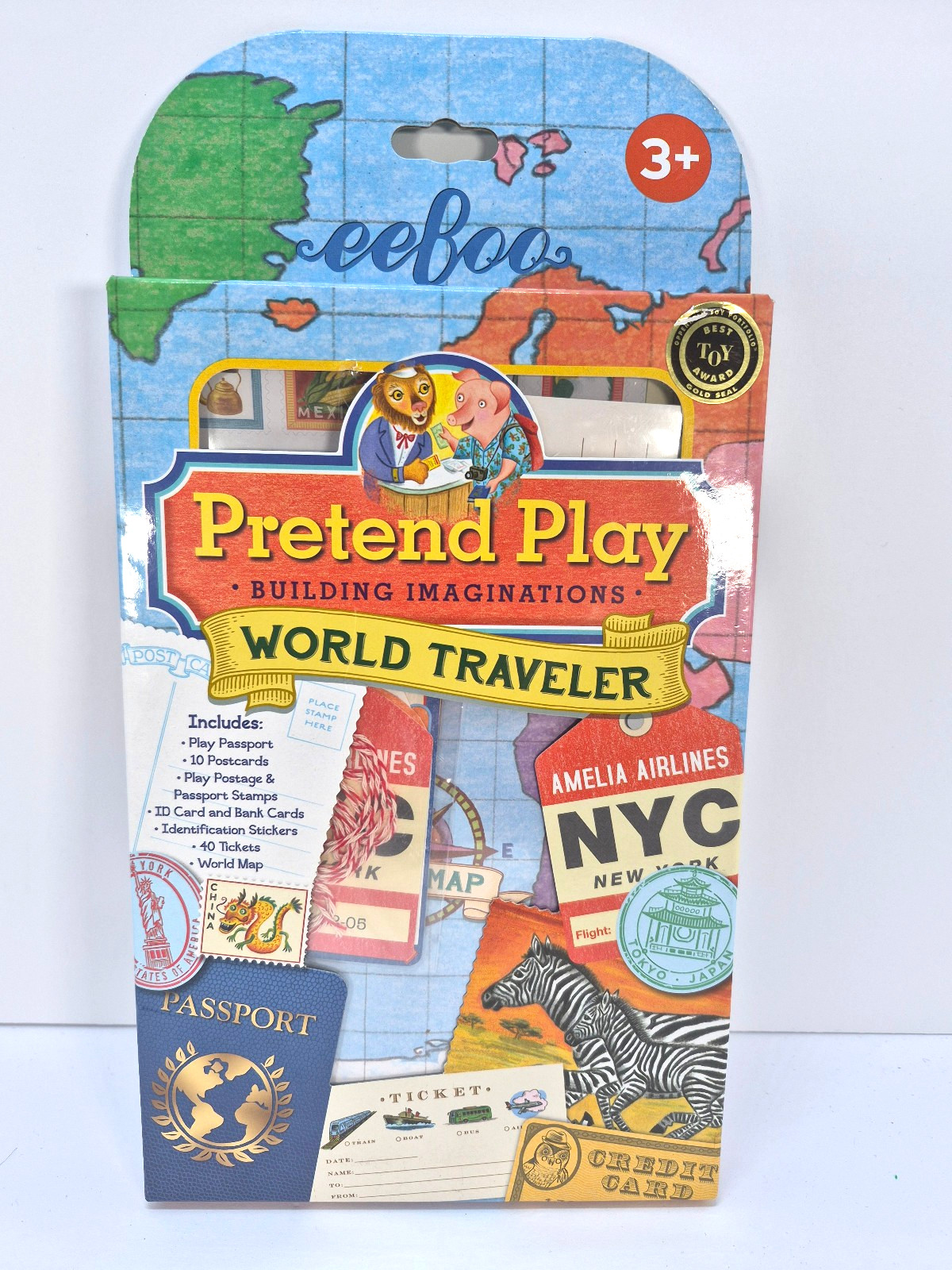 eeBoo World Traveler Pretend Play Set Educational Adventure Kit Kids Ages 3+