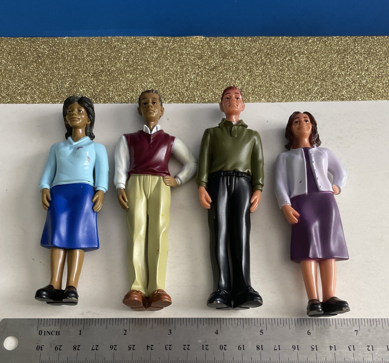 Discount School Supply Diverse Community Toy Figures Lot Of 4