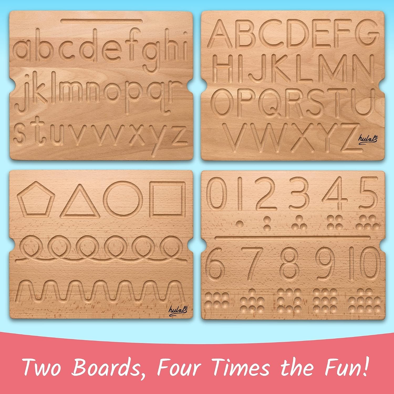 Learn to Write – Number & Letter Tracing Boards for Kids Ages 3-5 – Wooden Al…