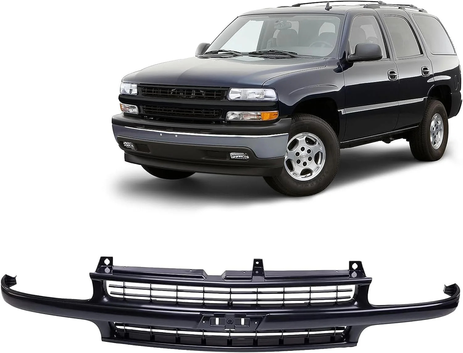 Front Grille Grill Assembly Black Compatible With Chevrolet Silverado 1500 2500