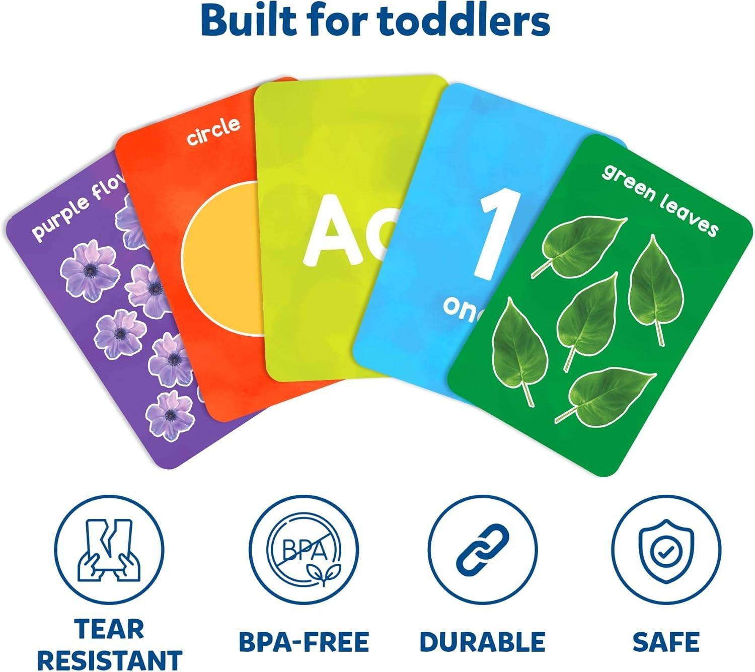 Thick Flash Cards for Toddlers – Letters, Numbers, Shapes & Colors, Montessor…
