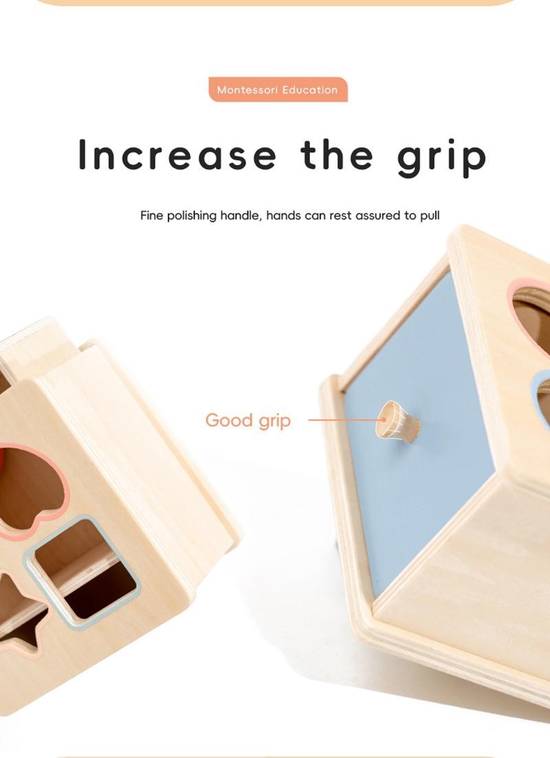 Montessori Wooden Sorting Blocks Color Shape Matching Educational Kids Early Toy