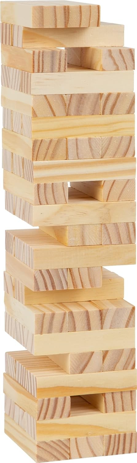 Small Foot 8004 Natural Wooden Wobble Tower – Trains Motor Skills, Skill and Pat