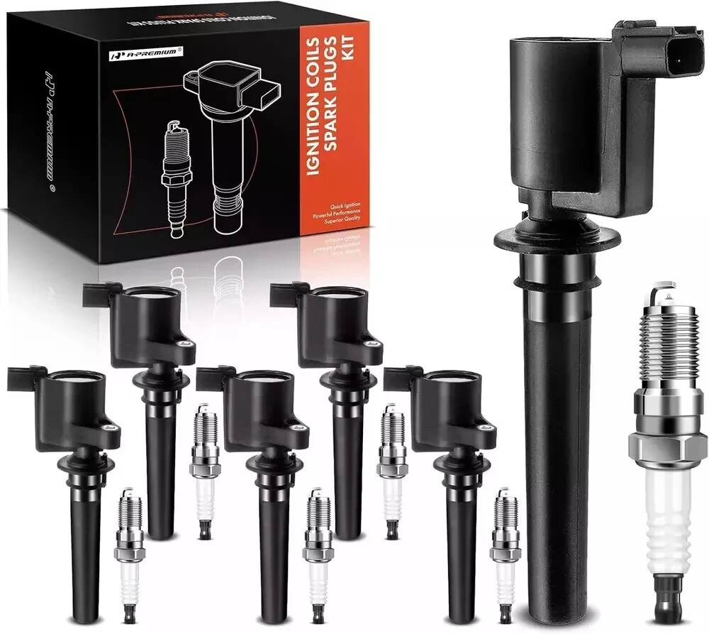 Set of 6 Ignition Coil Pack and Iridium Spark Plugs Compatible with Ford Escape