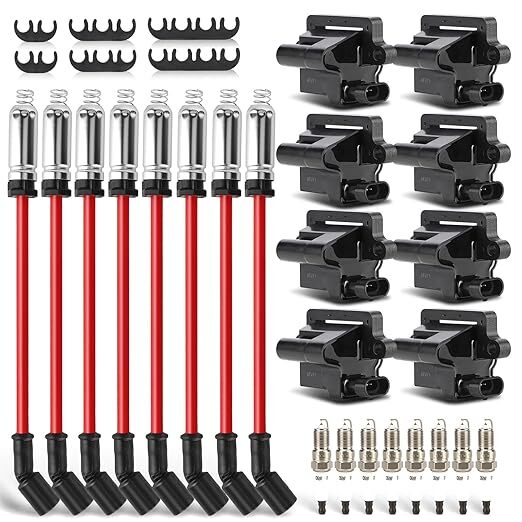 UF271 Ignition Coils Pack & Double Iridium Spark Plugs & 10.2MM Spark Plug Wires