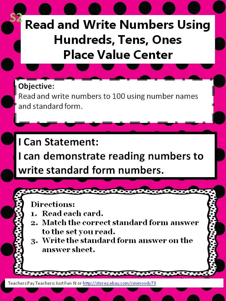 Digital Teacher Made Math Center-Read and Write Numbers Using Hundreds, Tens, S2