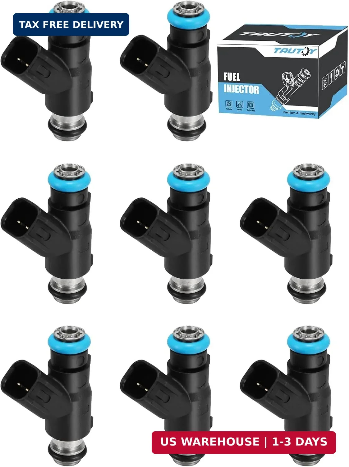 TAUTOY FJ1061 Fuel Injectors 8PCS (4.8L 5.3L 6.0L) For Cadillac Escalade,For Che