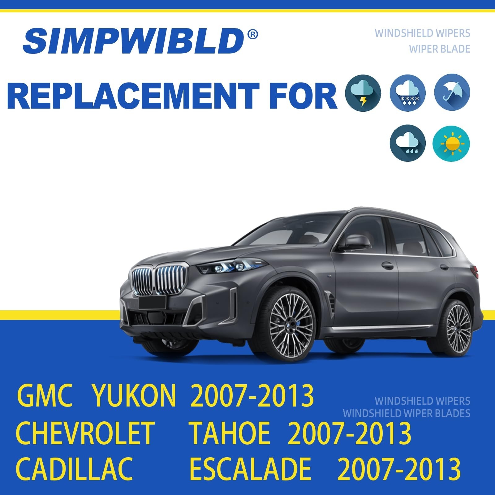 2 Factory Wiper Blades Replacement For 2007-2013 Cadillac Escalade/2007-2013 …