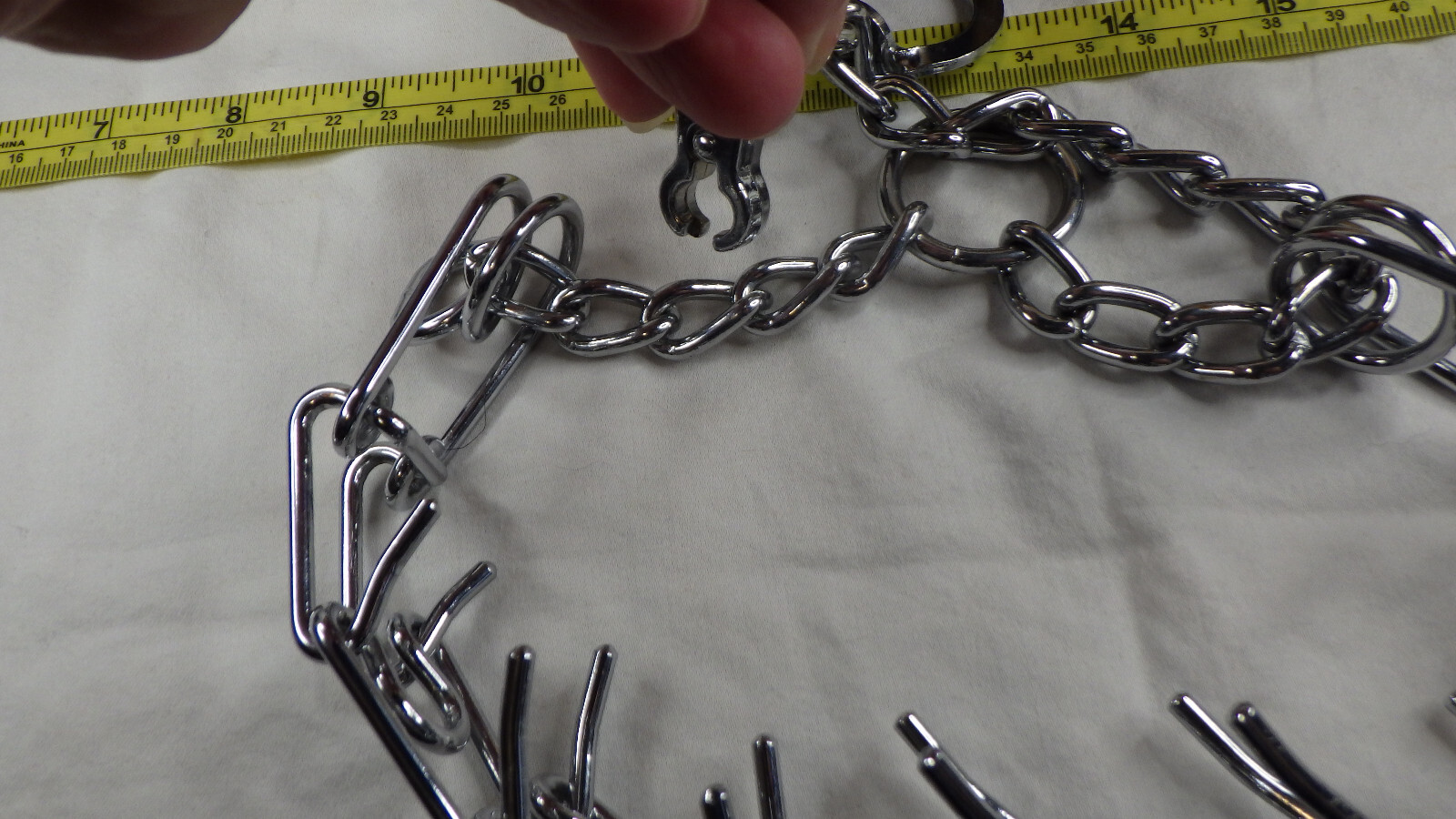 Double Adjustable Prong Dog Choke Chain Training Collar with Quick Release Clamp