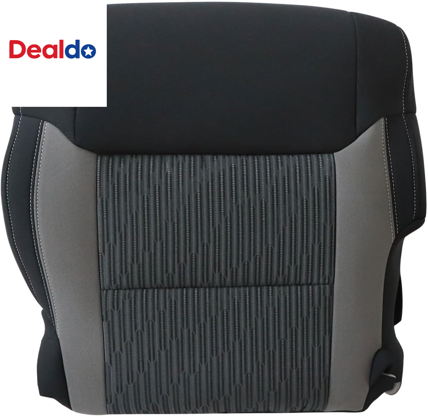 Black & Graphite Gray Driver Side Bottom Cloth Replacement Seat Cover Compatible