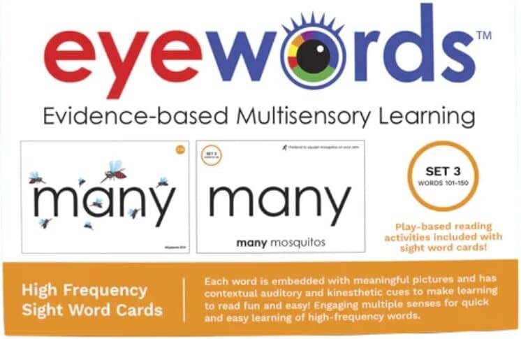 Multisensory Sight Word Cards, Set #3, Words 101-150