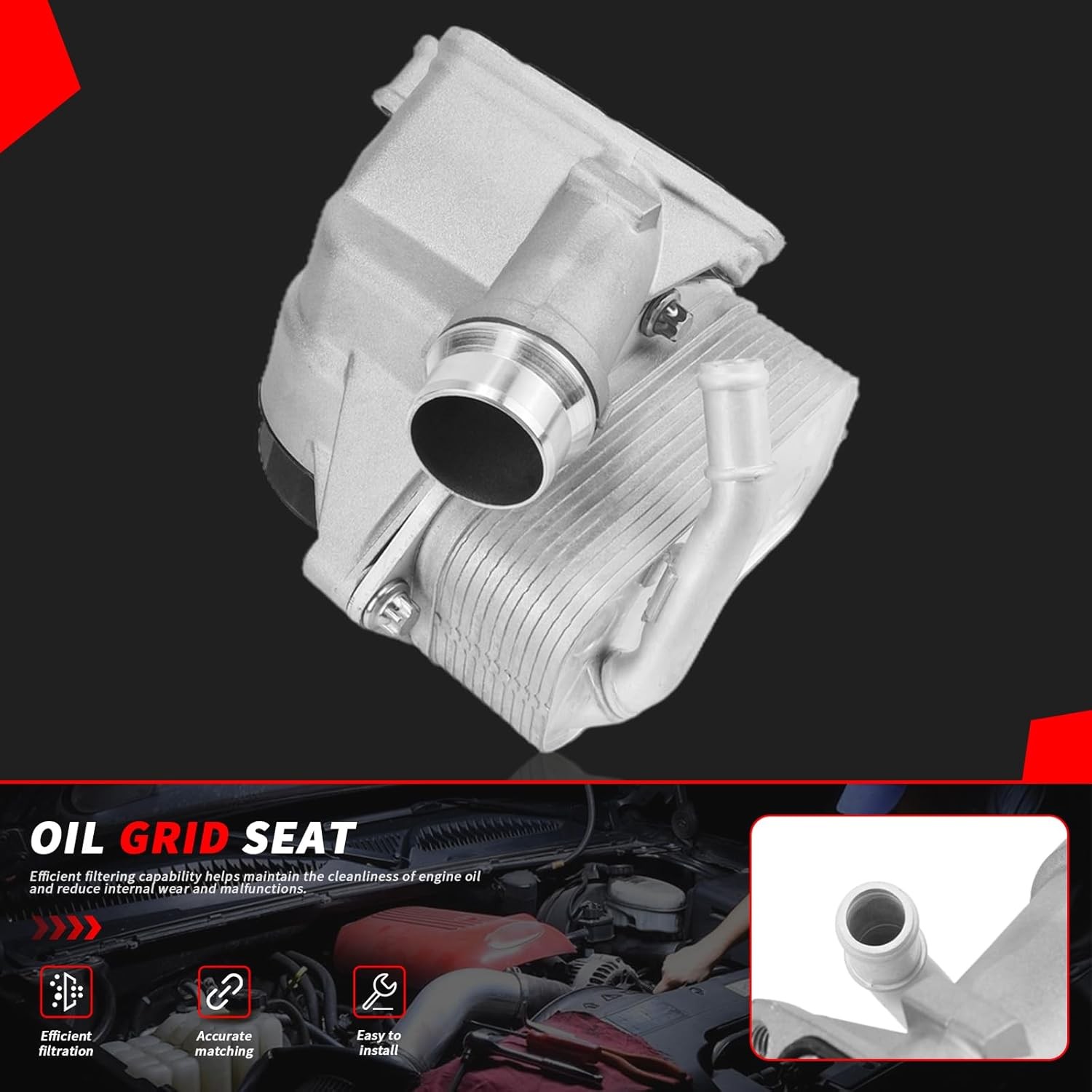 11428637812 Engine Oil Filter Housing w/Oil Cooler 2000-2018 For BMW 520i 528i