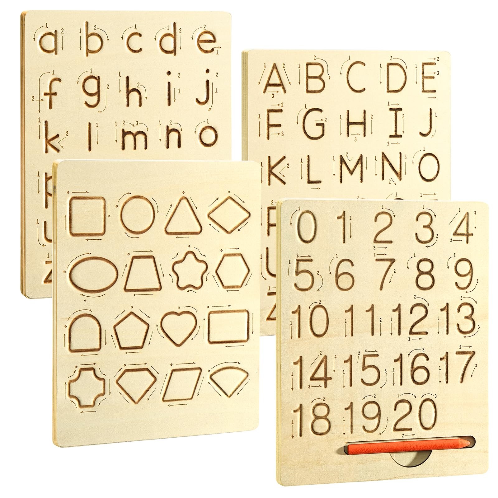 Learn to Write – Number & Letter Tracing Boards for Kids Ages 3-8 Wooden Alph…